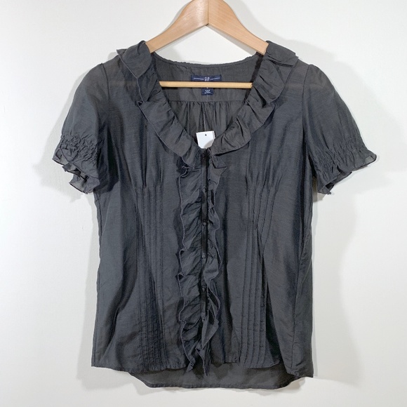 GAP Tops - NWT | Gap | Short Sleeve Sheer Ruffle Blouse